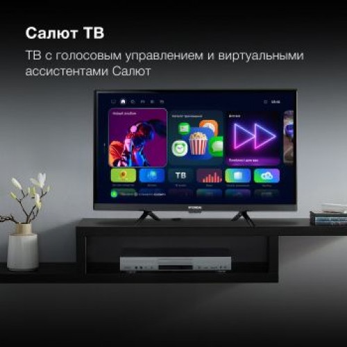 Телевизор LED Hyundai 24" H-LED24BS5001 Салют ТВ черный HD 60Hz DVB-T DVB-T2 DVB-C DVB-S DVB-S2 USB