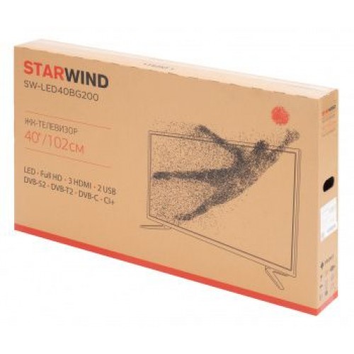 Телевизор LED Starwind 40" SW-LED40BG200 Frameless черный FULL HD 60Hz DVB-T DVB-T2 DVB-C DVB-S DVB-