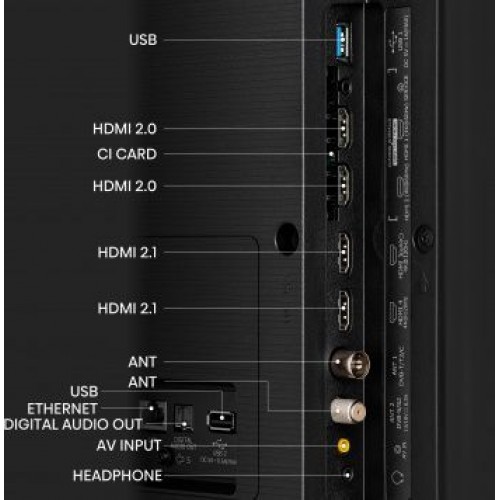 Телевизор QLED Hisense 65" 65U7KQ черный/черный 4K Ultra HD 120Hz DVB-T DVB-T2 DVB-C DVB-S DVB-S2 US